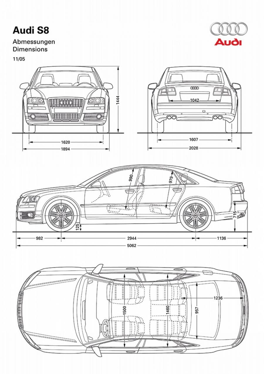 Схема Audi S8 (D3) 2005 года  (WW) (фото 5 из 61)